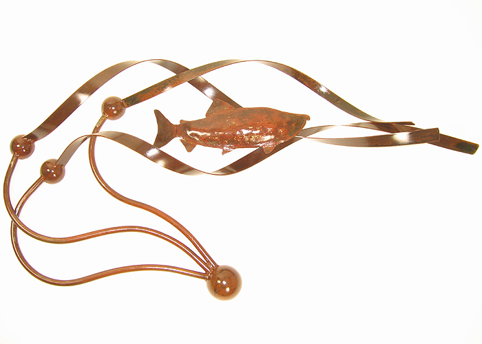 Metal Art - Large Wall-Hanging Kelp, Tidal-Flow, with Salmon